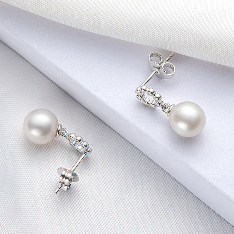 Details about   New Handmade Earrings SHABLOOL fresh water pearls White dangle Sterling Silver 
