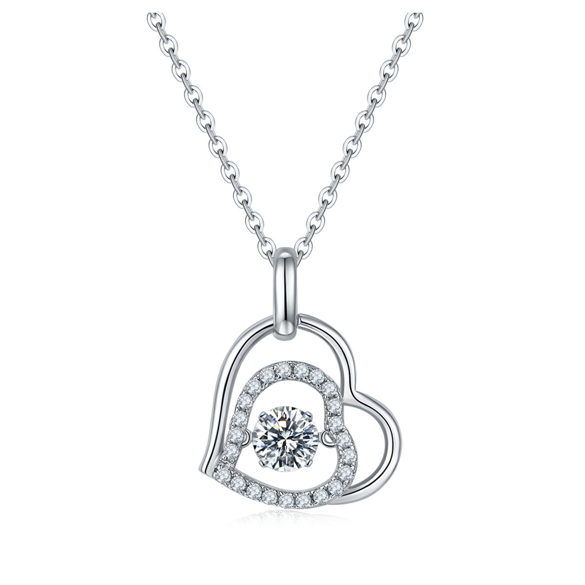 Diamond Padlock Heart Necklace – Moissanite Rings
