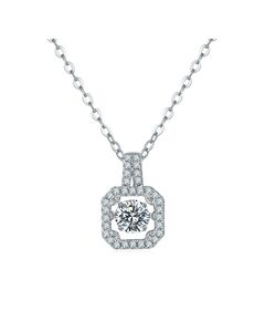 Princess Square 0.5 Carat Moissanite S925 Silver necklace