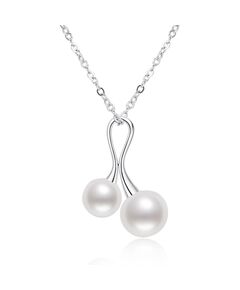 Sterling Silver Natural Freshwater Pearl Cherry Simple Pendant Necklace