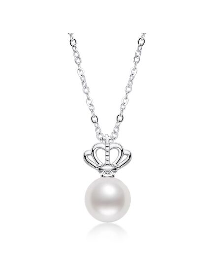 Natural Freshwater Pearl Crown Pendant Necklace